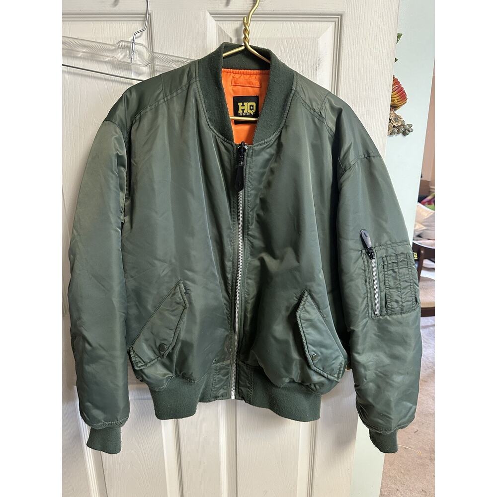 HQ ISSUE Military Coat / Jacket Men’s Size Med Zipped Hoodie Puffer Army Green